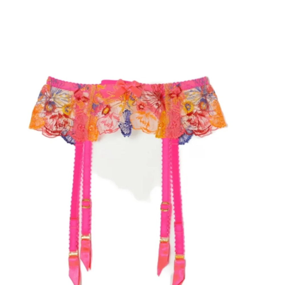 Agent Provocateur Zuri Pink Brights Multi Suspender AP2 Small nwot